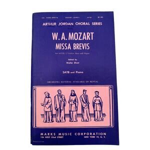 Vintage Missa Brevis W A Mozart Choral Music Songbook SATB & Piano
